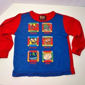 2001 Wormser Bob The Builder Pajama Top Red 3t Lofty, Scoop, Dizzy, Muck, Roley